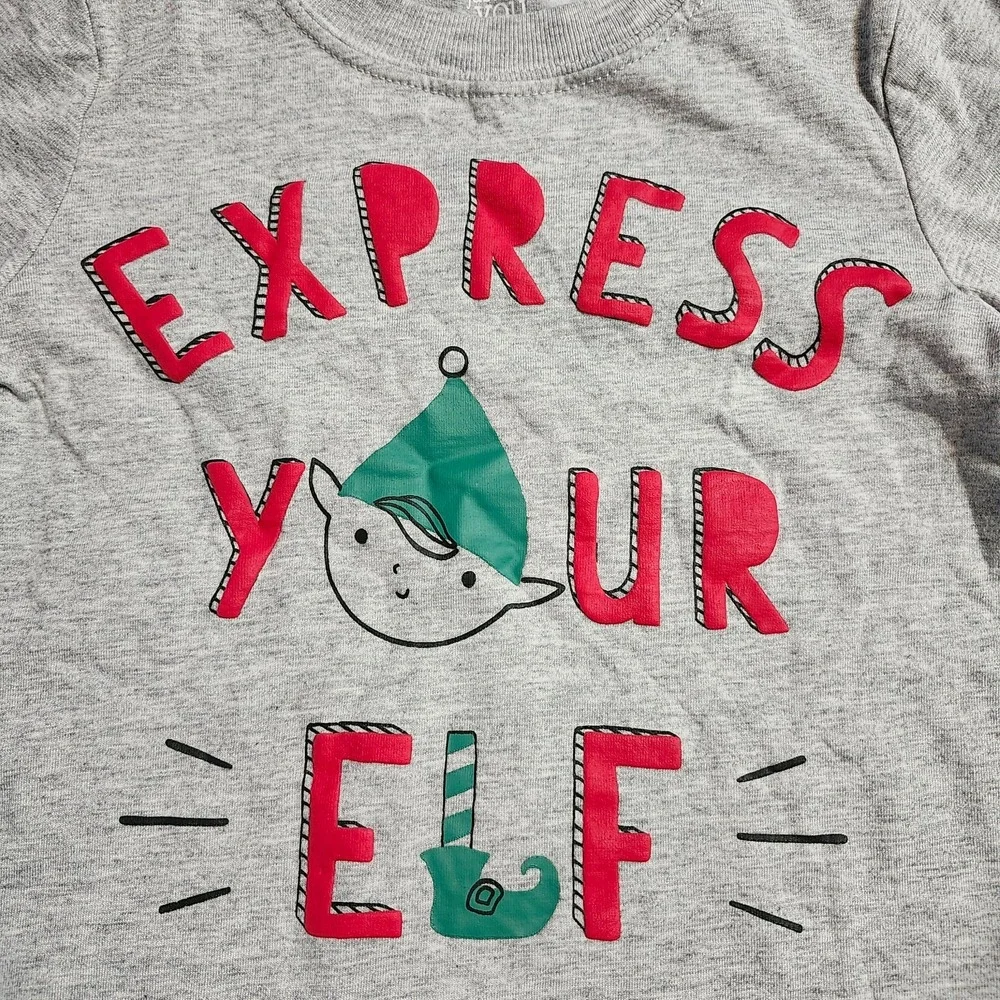 JUST ONE YOU by CARTER'S 'Express Your Elf' Christmas Long Sleeve Shirt Size 2T